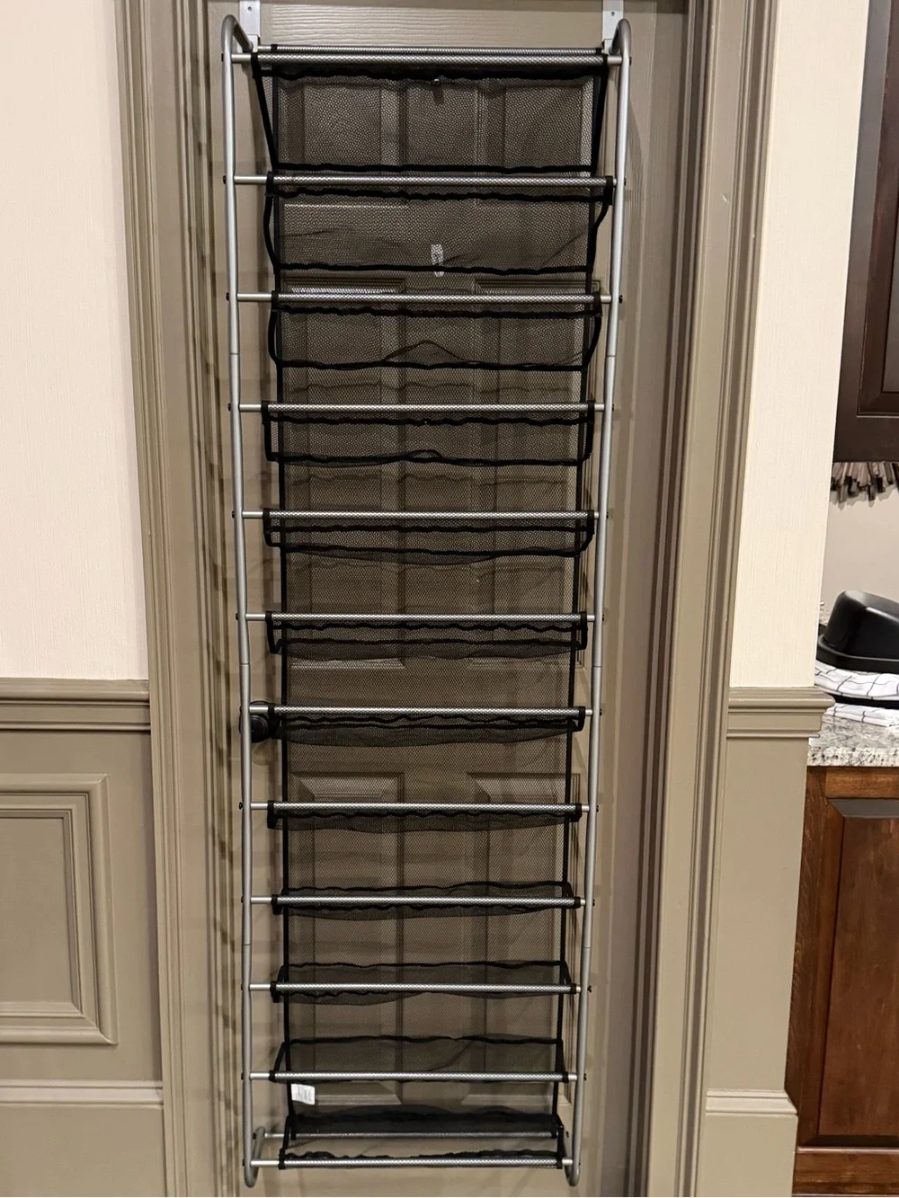 Black Over-the-Door Mesh Shoe Organizer - Home Storage & Organization